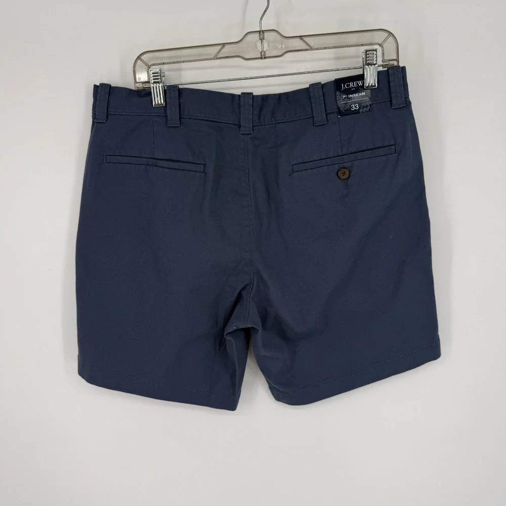 J.Crew Chino Shorts Mens 33 Navy Blue NEW 7 Inch Inseam Stretch Cotton L0923 - Picture 2 of 13